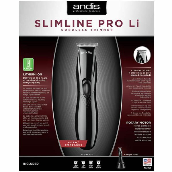 ANDIS SLIMLINE PRO LI (D8) CORDLESS TRIMMER - BLACK-405