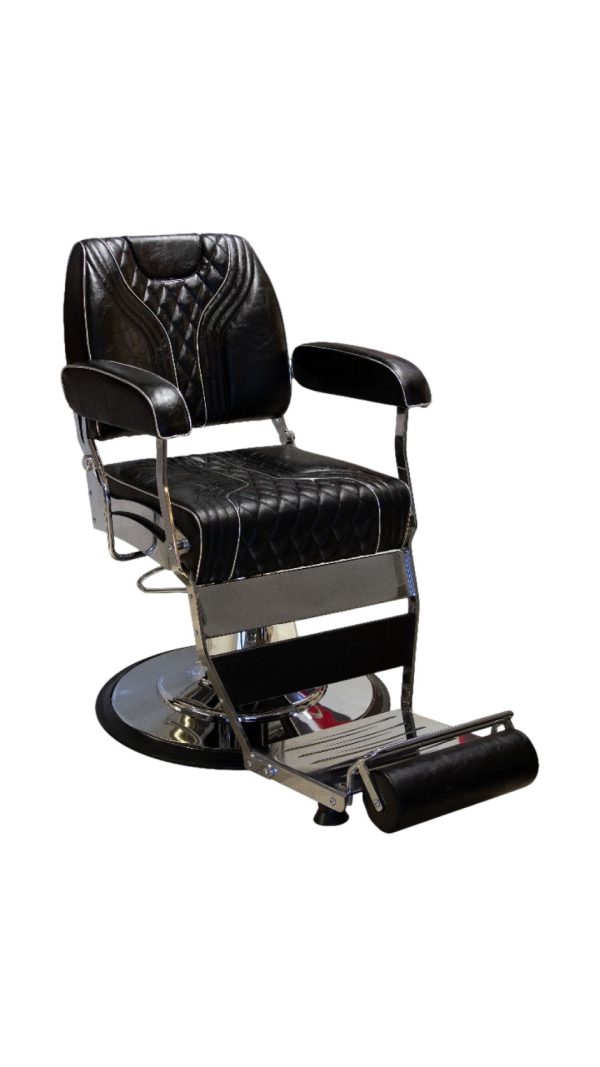 Modish Classic Black Leather Barber Chair